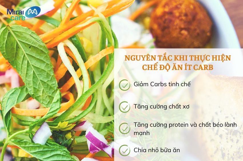 Nguyên tắc khi thực hiện chế độ ăn ít Carb cho người bệnh tiểu đường