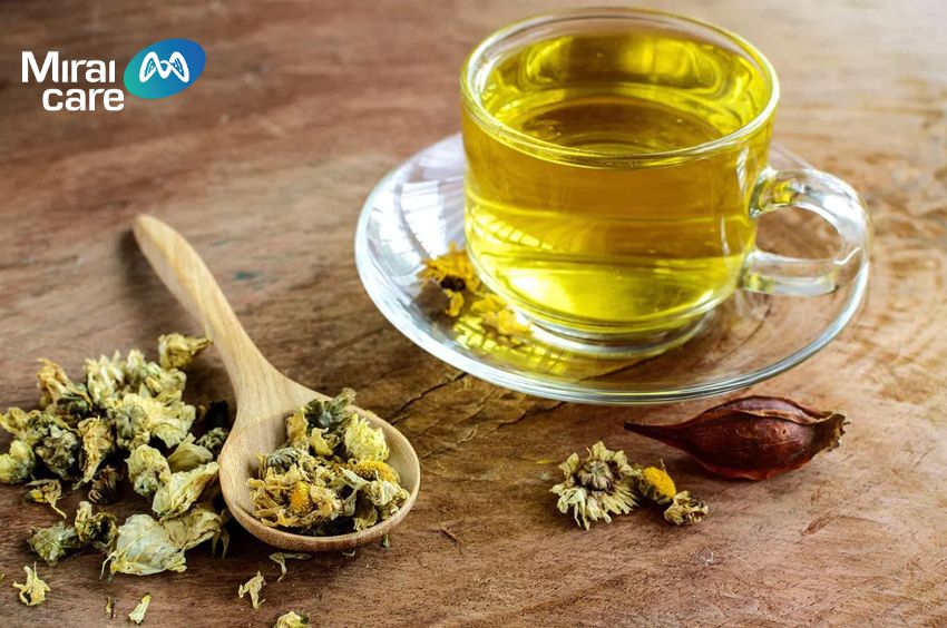 Trà hoa cúc có tác dụng thư giãn hệ tiêu hóa